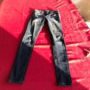 Wax Butt I Love You dark skinny jeans sz 0